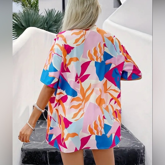 Two-piece vacation patterned cover-up set - Picture 3 of 6